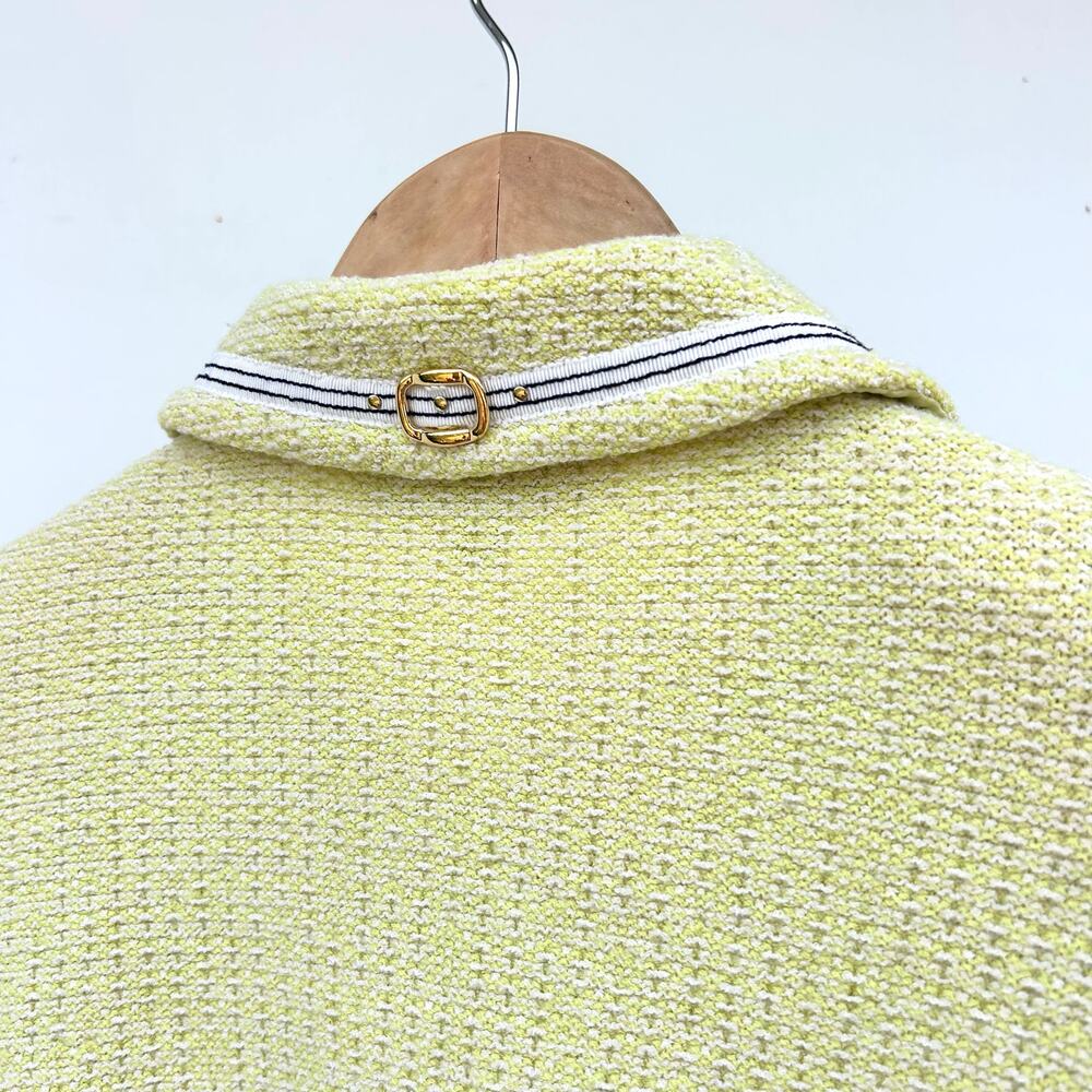 Vintage St. John Tweed Jacket Cardigan Yellow 2 Small Cropped Blazer Luxury - Picture 8 of 11